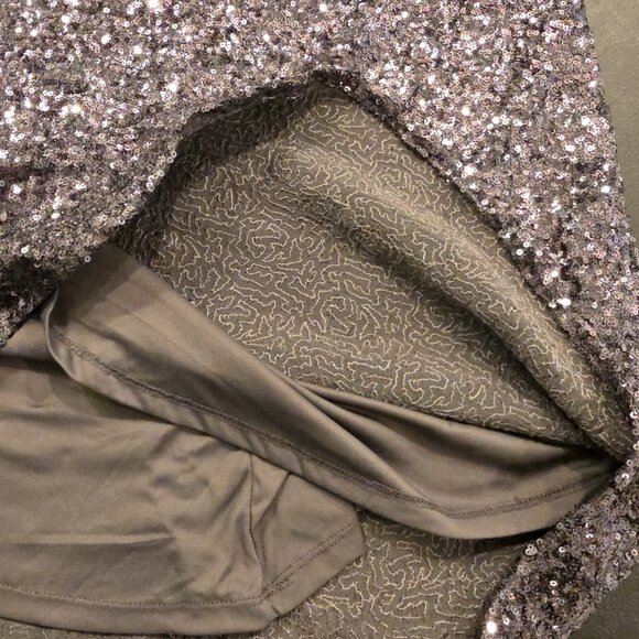 Torrid Dress Womens 00 All Over Sequin Sheath Party Holiday Gray Silver Sz 10 M - Picture 11 of 14